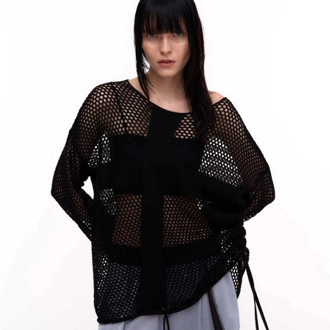 2000아카이브 XCX CROCHET SWEATER (BLACK) 상품 이미지 1