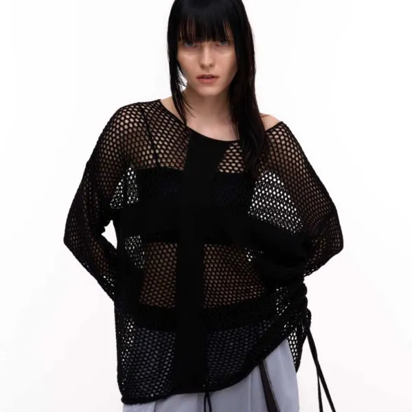 XCX CROCHET SWEATER (BLACK)