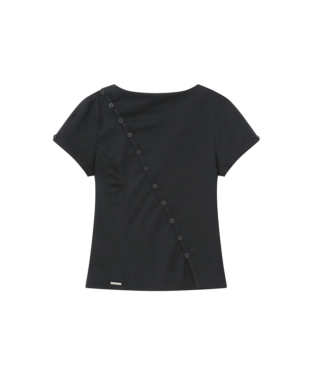 미세키서울 Diagonal open short sleeve BLACK 상품 이미지 1