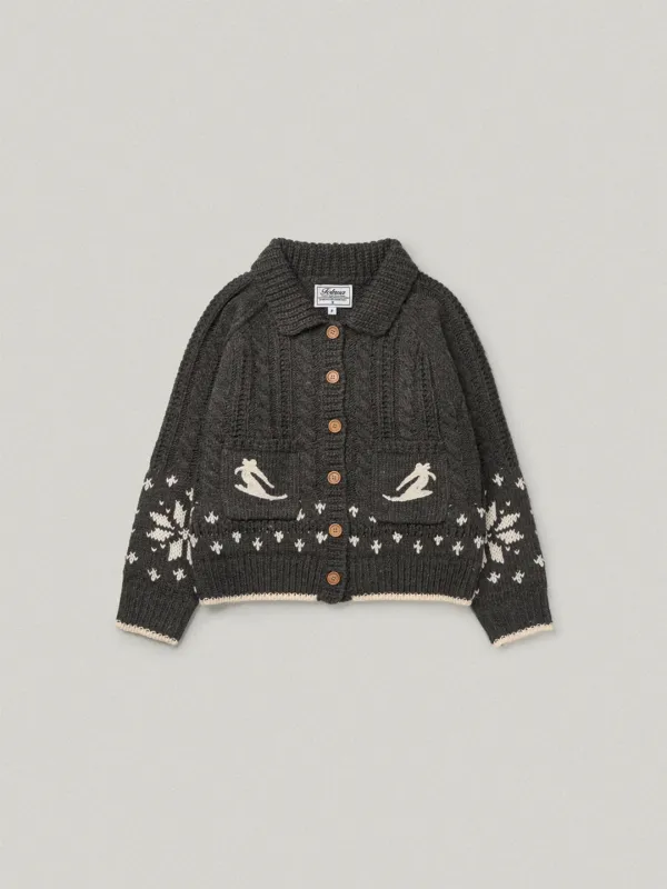 Foy Cowichan Cardigan - Charcoal포이 코위찬 가디건