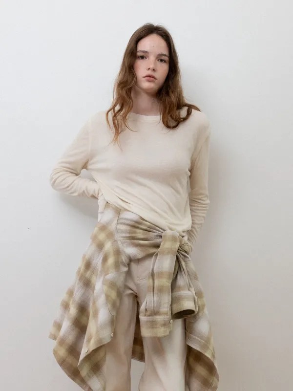 Ariel wool rib t-shirt_butter