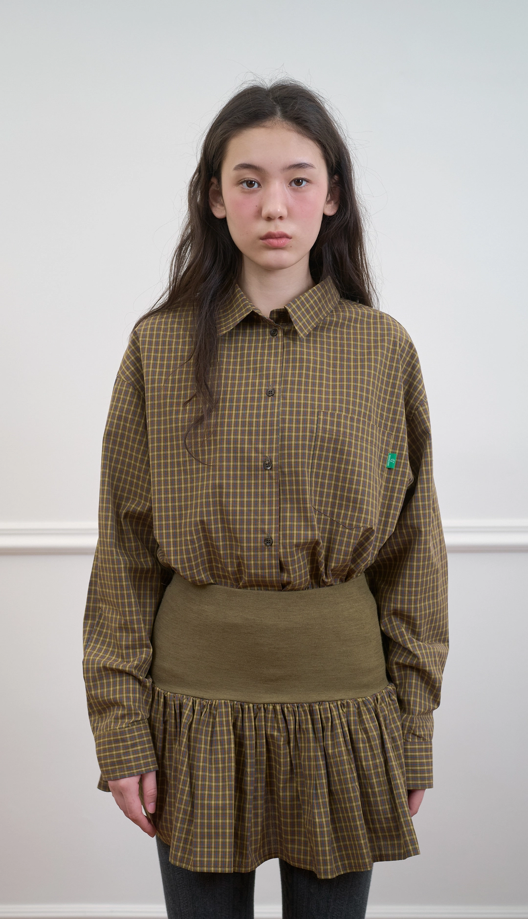 노컨텐츠 270. Vintage Check Shirt _ Olive 상품 이미지 2