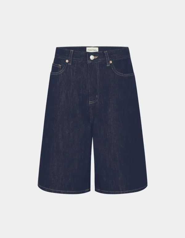 Hanne Denim Bermuda Shorts (Raw Indigo)