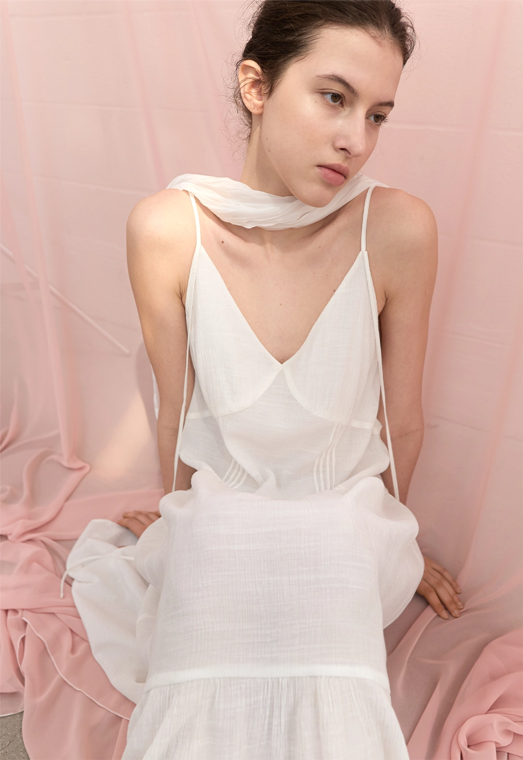 아뜰리에 나인 (OP-6341)HALTER STRING SHIRRING MAXI DRESS 상품 이미지 2