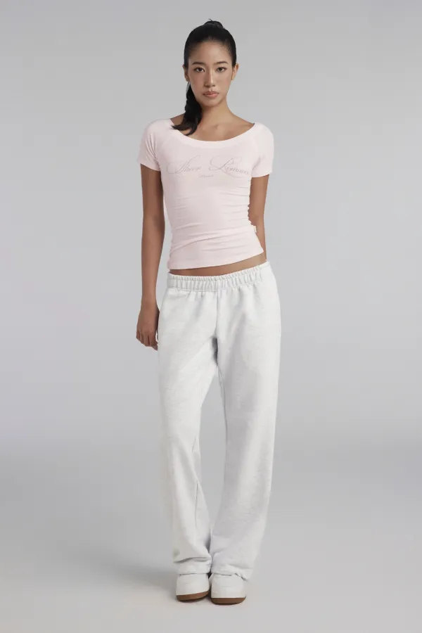 Sheer Romance Relaxed Sweatpants, Gray