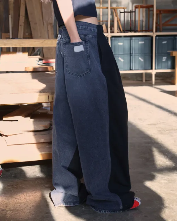 sweat denim hybrid jeans