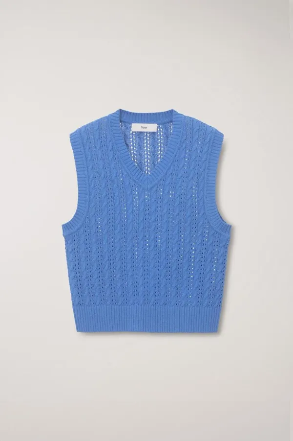 UNISEX CROCHET KNIT VEST BLUE_UDSW5A101B2
