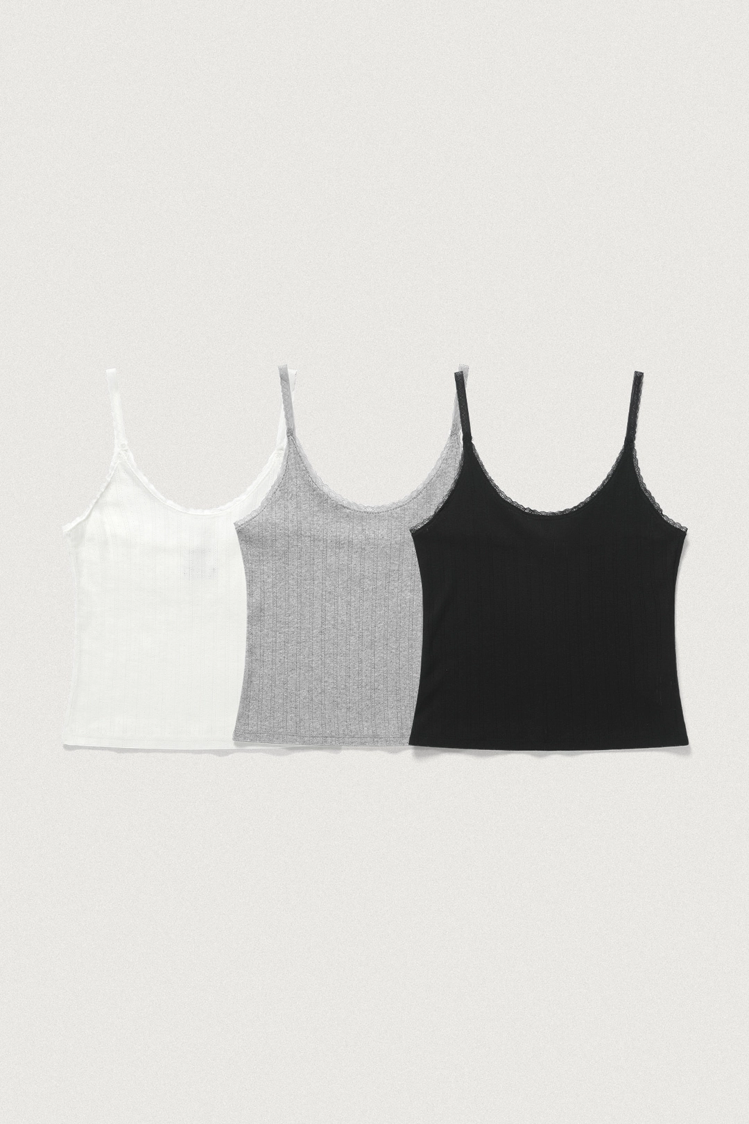 샤드라마 [2 PACK] LACE TRIM SLEEVELESS T_3COLORS 상품 이미지 1