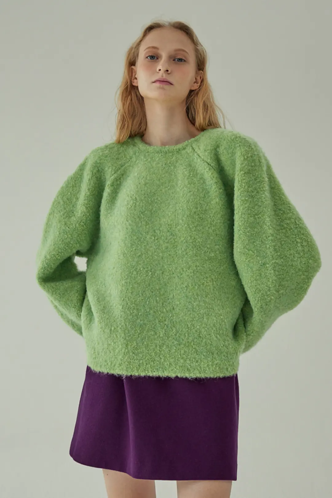 오버듀플레어 FURRY WOOL KNIT_PEA GREEN 상품 이미지 2