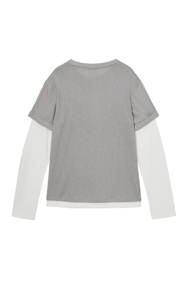 LAYERED VINTAGE LONG SLEEVE IN GREY
