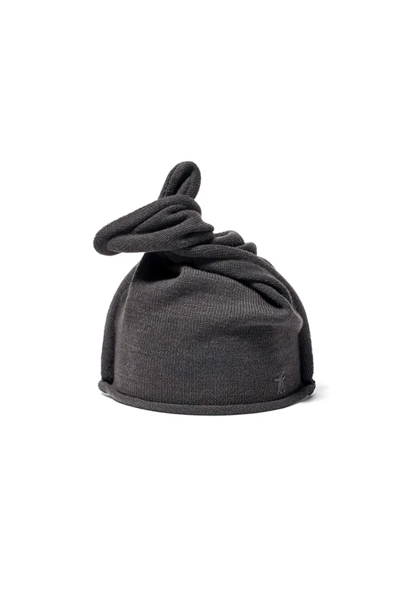 WIRE KNIT BEANIE, CHARCOAL