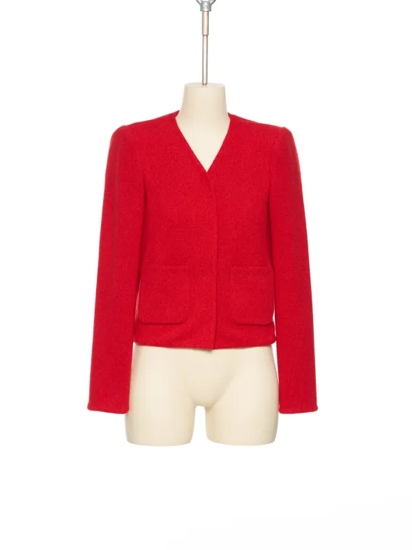 FW25 RED CURVY SHOULDER KNIT JACKET