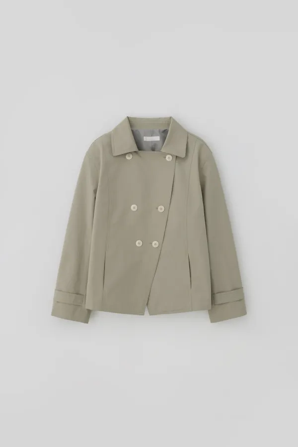 (2nd re-stock) T/T Double half trench coat (beige)