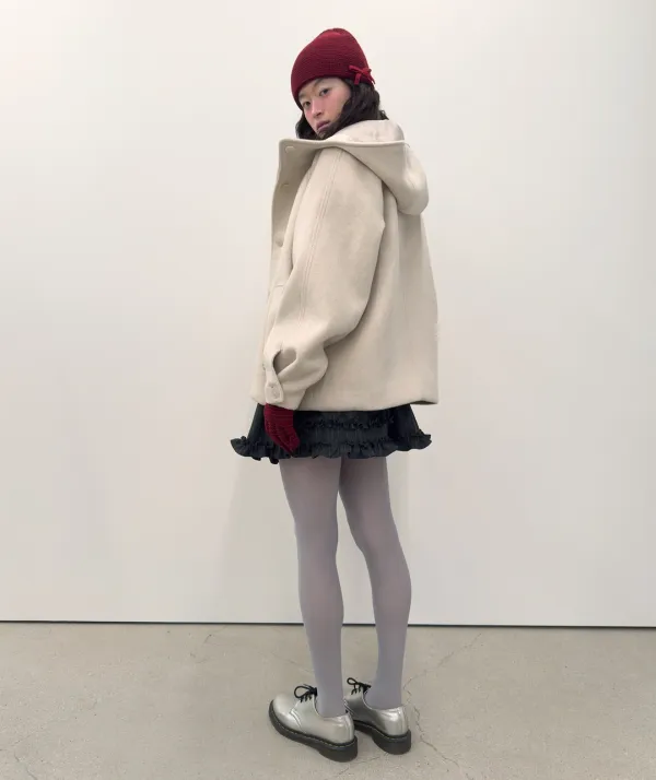 [3차] Hooded Half Coat [Oatmeal]
