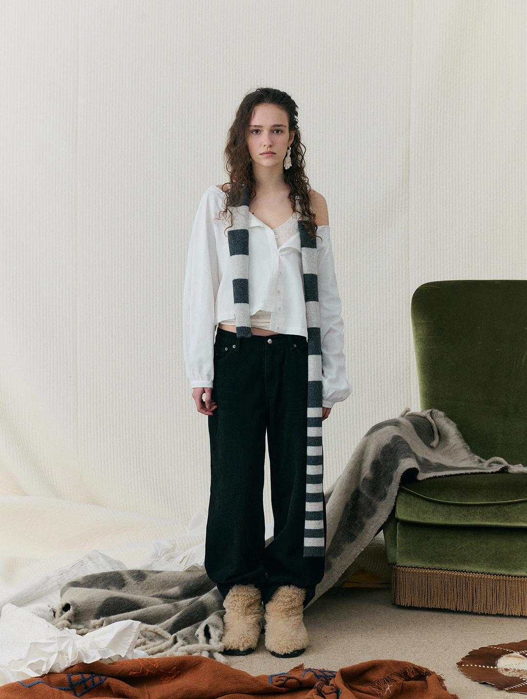포에토 [3rd] Soft warm inside low denim 상품 이미지 2