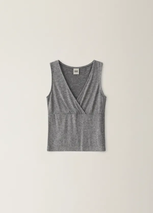 Knitted Span Sleeveless - Gray