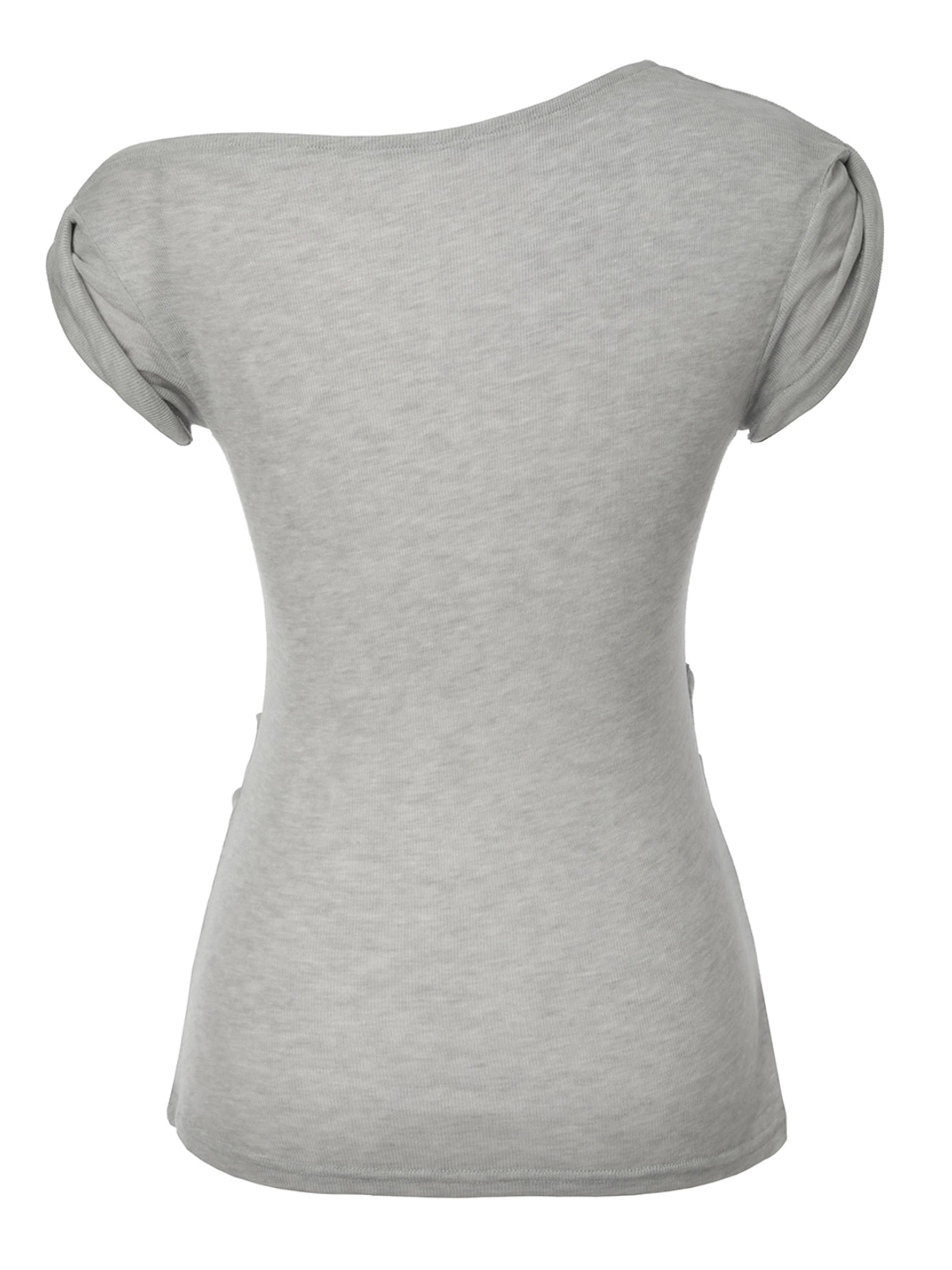 이네기 [2nd Reorder] Flip Sheer One Shoulder Top (light grey) 상품 이미지 3