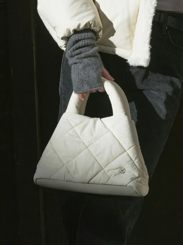 Quilted Tote Bag Ivory