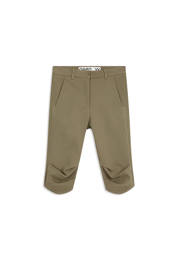 ROUND CUT CAPRI SHORTS, KHAKI