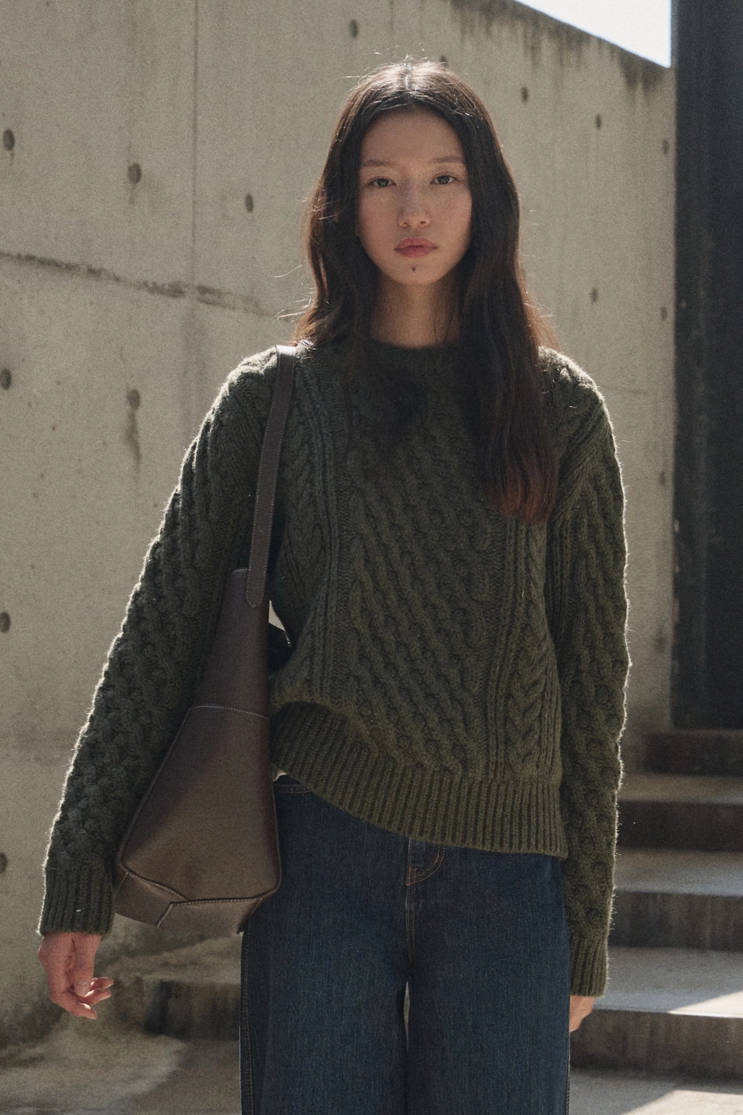세이지먼트 SKOVA ROUND NECK CABLE WOOL KNIT_GREEN 상품 이미지 2
