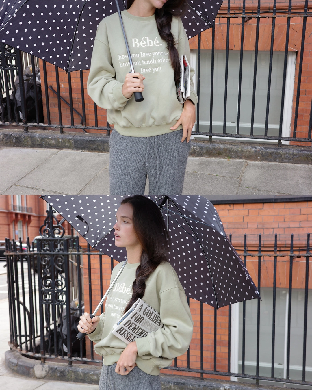 누아르나인 Bébé Sweatshirt [SAGE GREEN] 상품 이미지 2
