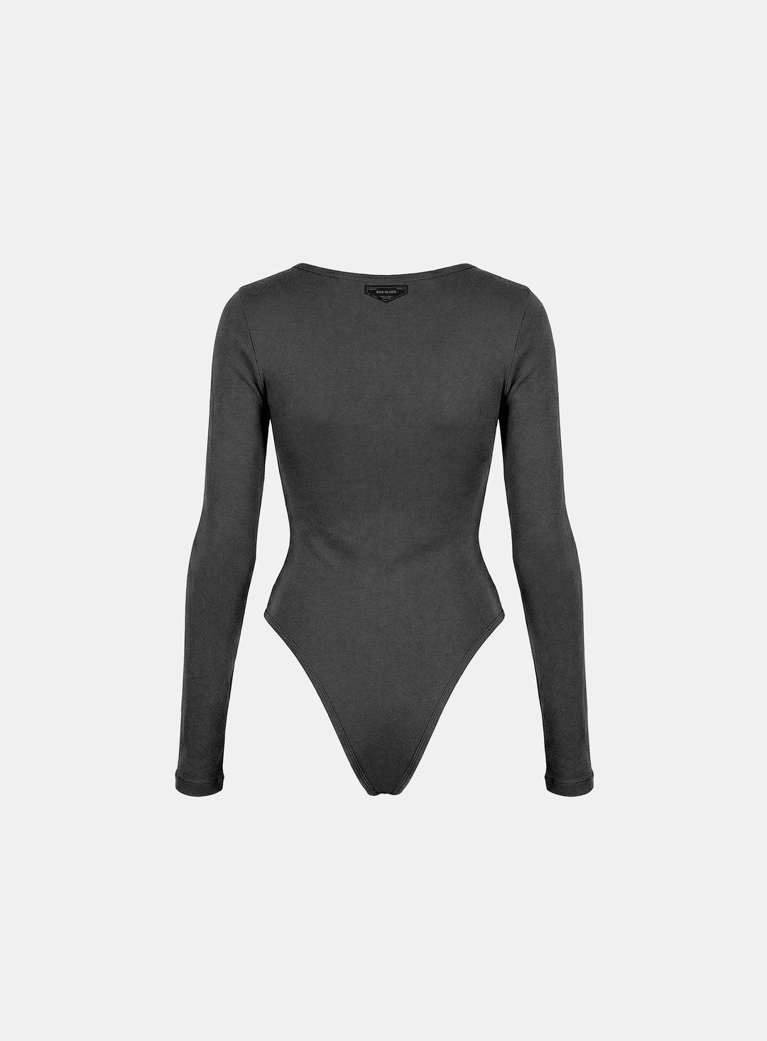 배드블러드 [w-jst26-003] BS Cotton Jersey Henley Neck Bodysuit - Charcoal 상품 이미지 2