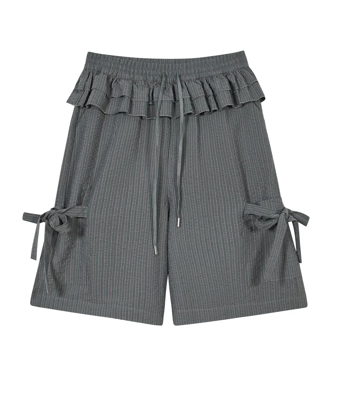 타입서비스 Ruffled Stripe Pocket Pants [Gray] 상품 이미지 1