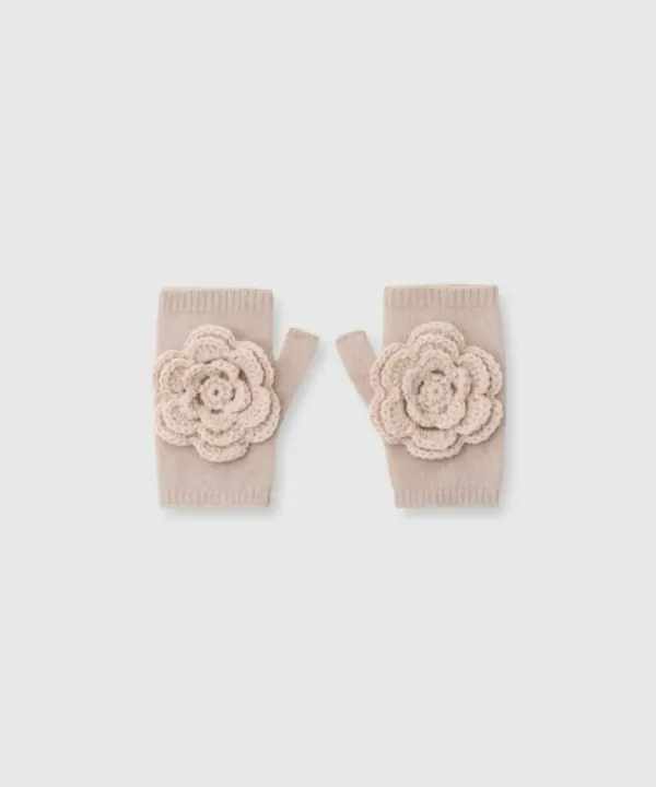 Daisy wool gloves (Beige)