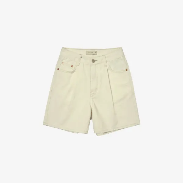 SIJN6030 color denim shorts_Lemon beige