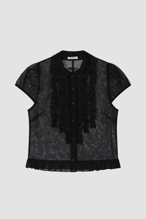 [6/29 PRE-ORDER] VICTORIAN FRILL MESH BLOUSE_BLACK