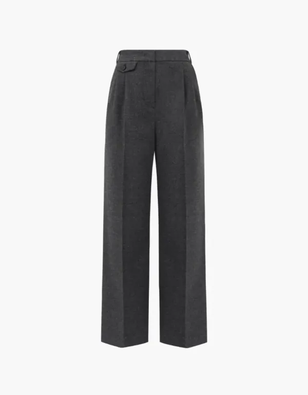 TR pintuck slacks - charcoal
