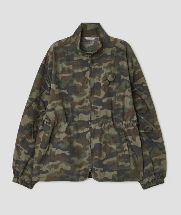 Camo Strap Button Windbreaker [Khaki]
