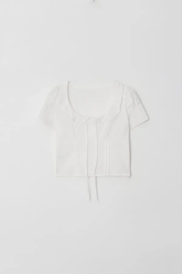 margot crop blouse (white)