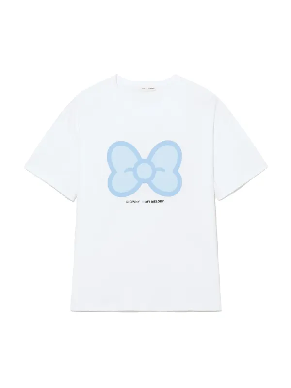 GLOWNY X MY MELODY BIG BOW BOXY TEE (WHITE)