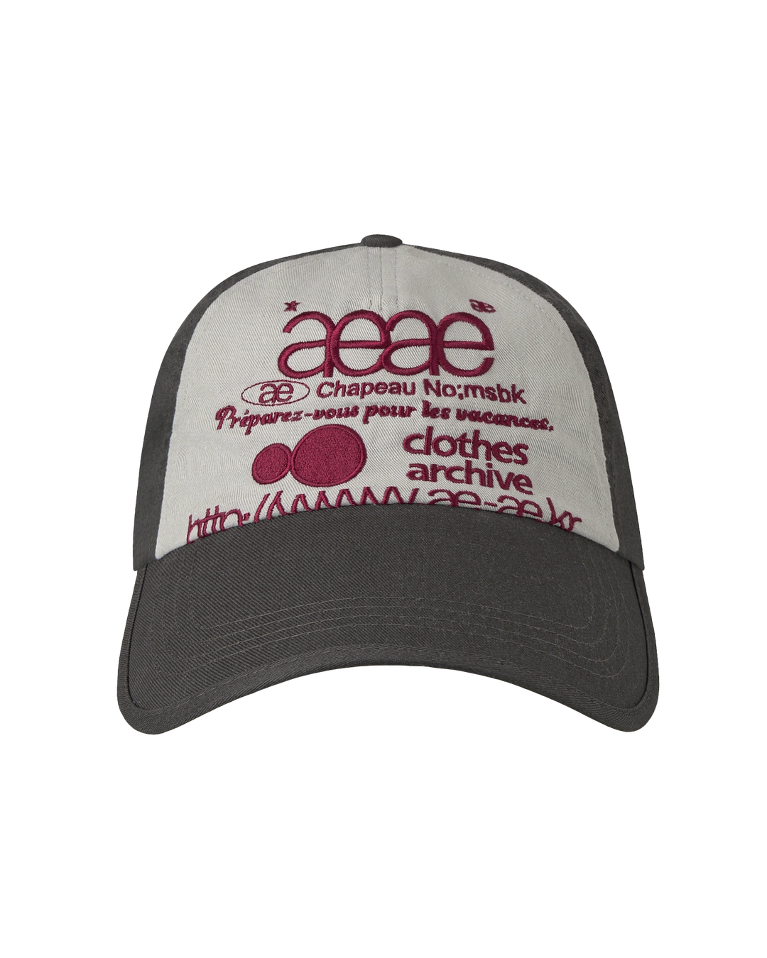 에이이에이이 WEB LOGO 5 PANNEL BALL CAP [CHARCOAL/ASH] 상품 이미지 1