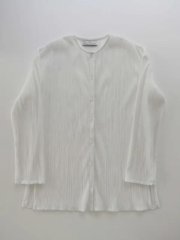 Kossy Pleats Cardigan (ivory)