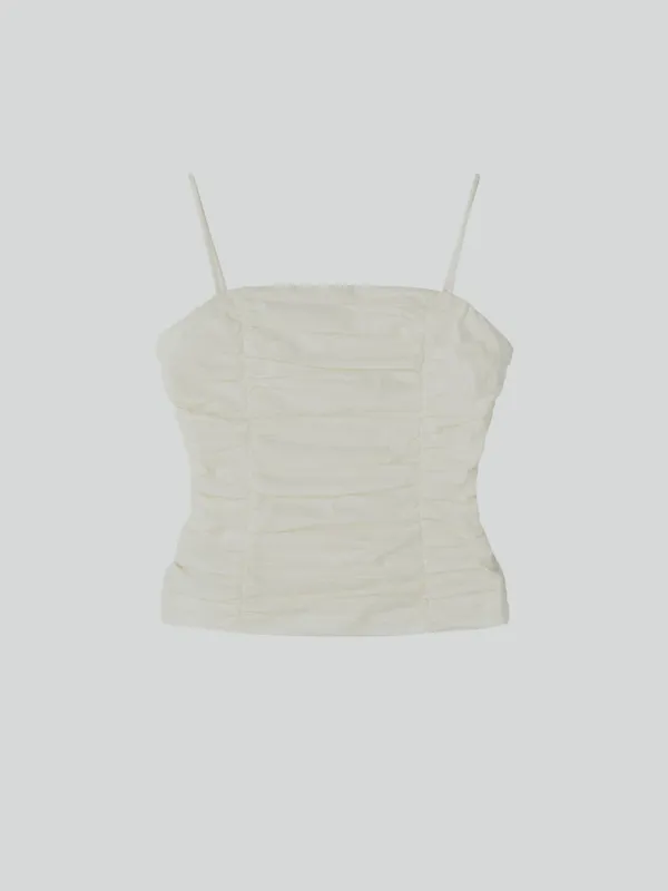 GATHERED BUSTIER TOP (IVORY)