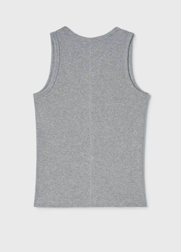 U-Neck Sleeveless Top / Light Gray