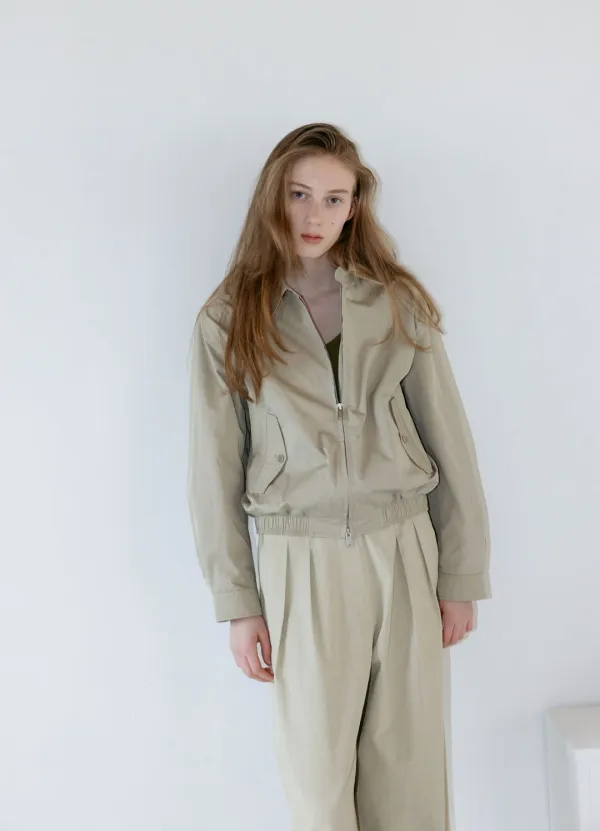 [Limited] Kate Ribbed blouson - Beige