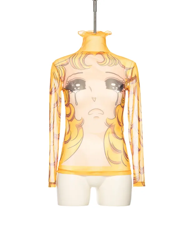 SS25 CRYING GIRL MOCK NECK MESH TOP