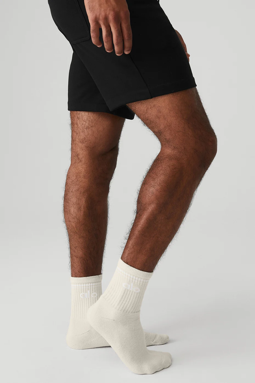 알로요가 Unisex Half-Crew Throwback Sock - Bone/White 상품 이미지 2