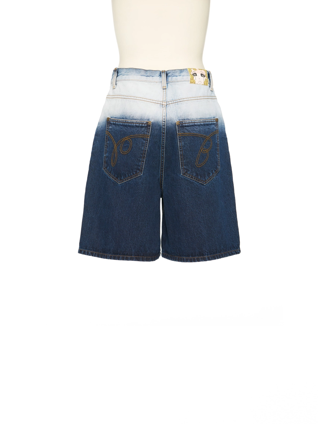 푸쉬버튼 FW25 UNDERLINE DARK BLUE WASHED BERMUDA DENIM PANTS 상품 이미지 3