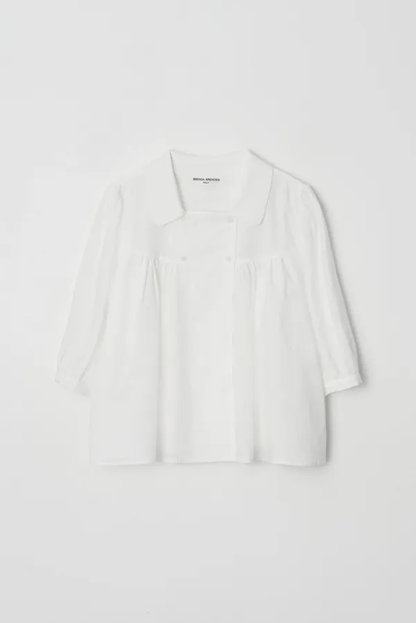 renee square blouse - white