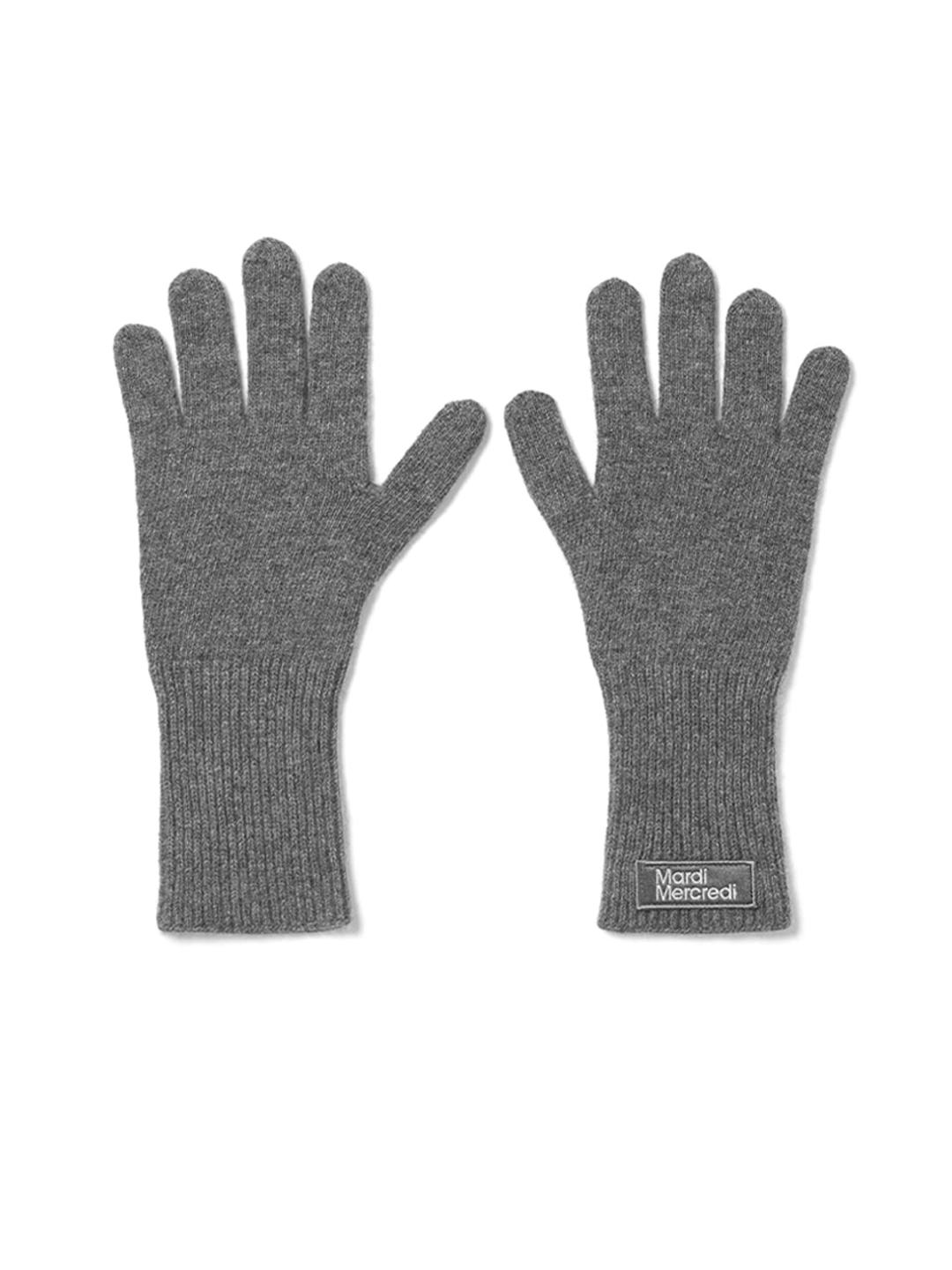 마르디 메크르디 WOOL GLOVE SQUARE LOGO_GREY 상품 이미지 2