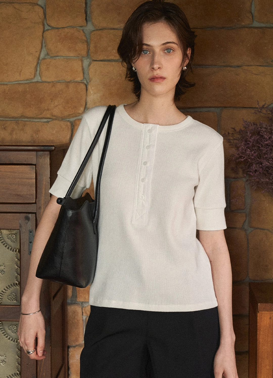 안젤로비안코 Arina Henry Neck Top_3color 상품 이미지 2