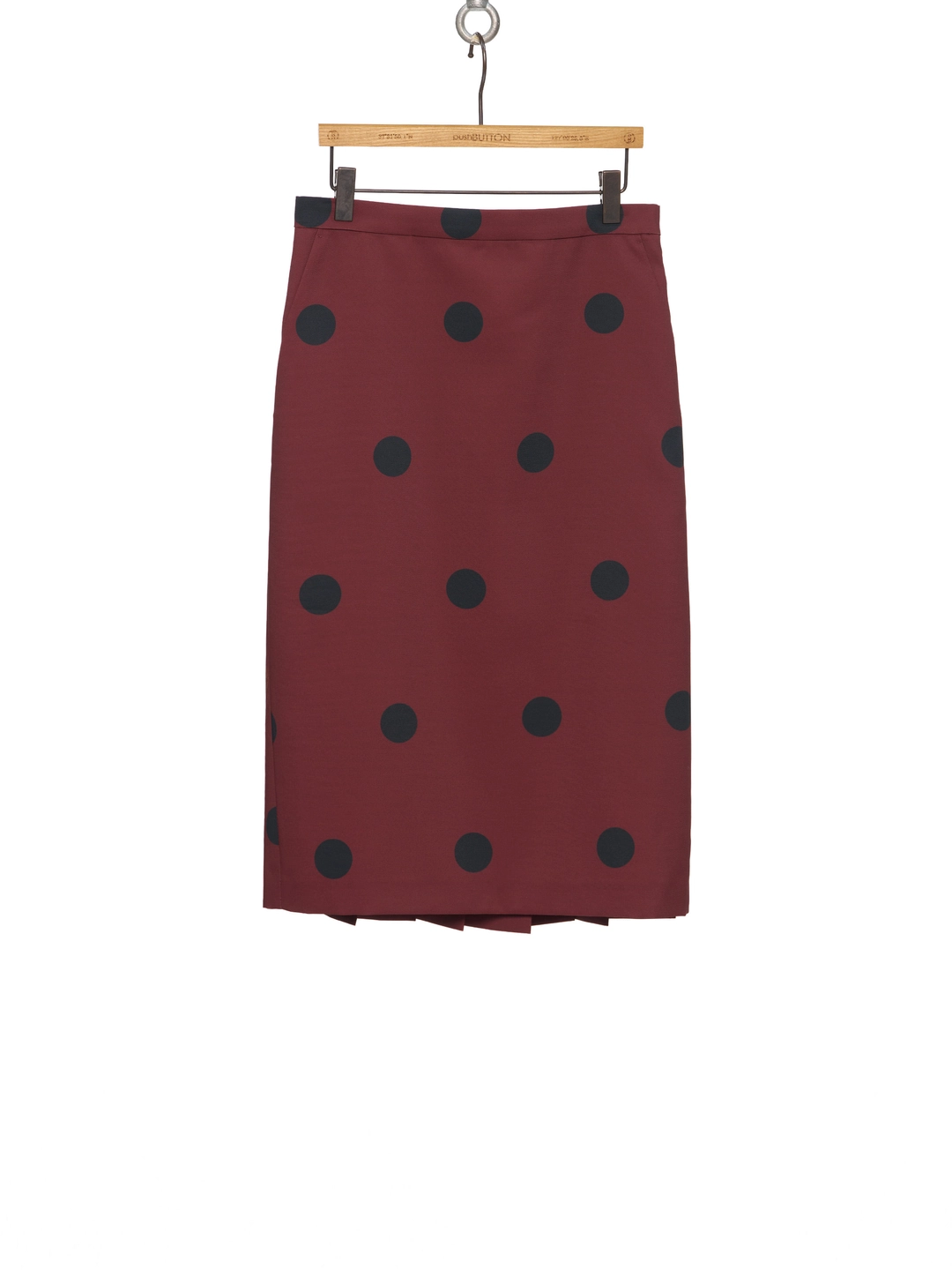 푸쉬버튼 SS26 BROWN POLKA DOT PLEATED-BACK PENCIL SKIRT 상품 이미지 3