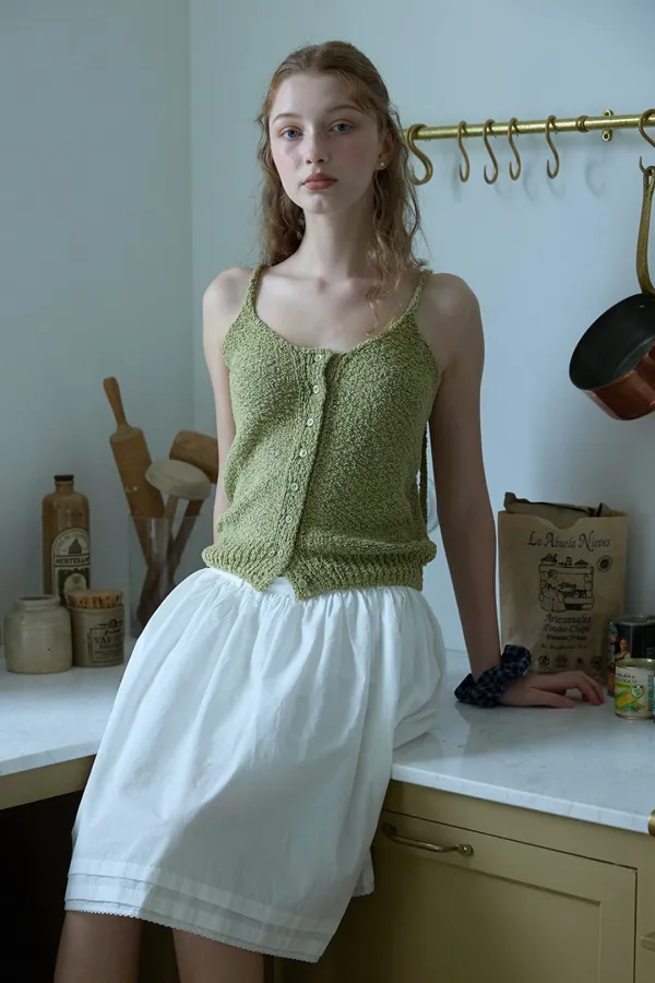Reverse Knit vest_olive