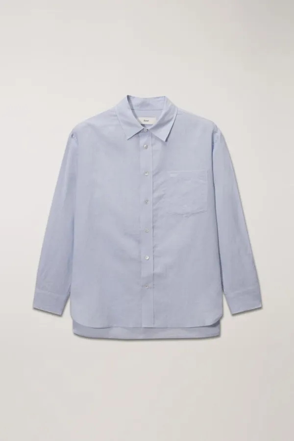 UNISEX CLASSIC LINEN SHIRT SOFT BLUE