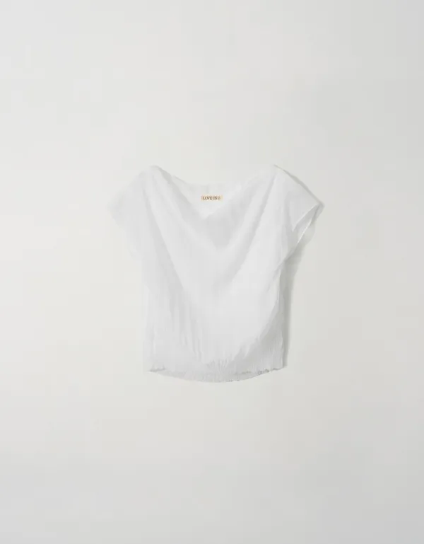 (2차 프리오더) Pleats Drape Blouse (Ivory)