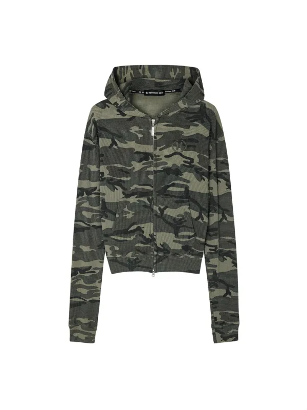 WFLE CAMO HOODED ZIP-UP [KHAKI]